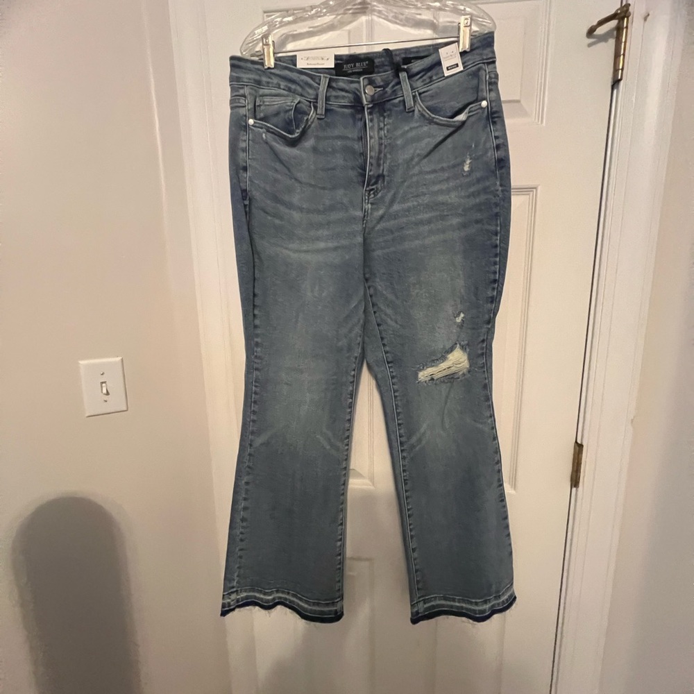 New with Tags, Judy Blue Women's Blue Distressed Jeans